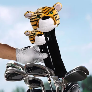 Cartoon Juhi Headcover Tiiger Mustriline Golf Club Kuuluvad Kaitse -, Plüüš-Golf Pea Katted Juhi & Fairway Woods