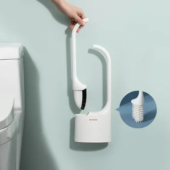 Luksus Wc-Harja Ja Kolb Seatud Omanik Silikoon Seinale Paigaldatud Puhastamine WC-Harjad Vannituba Nõud Kaunistamise Tarvikud