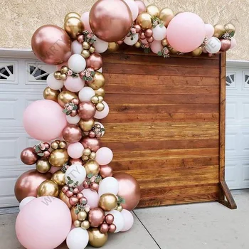 101pcs Chrome Rose Gold Õhupallid Vanik Arch Komplekt Roosa Valge Ballon Baby Shower, Pulmi, Sünnipäeva Decor Globos