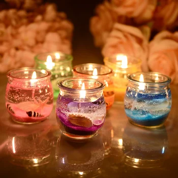 Mere jelly küünal klaaspurki Ookeani Kestad Romantiline dekoratiivsed lõhnastatud küünlad Valentines Pulmi, sünnipäeva kingitus