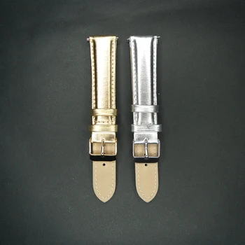 YQI 20mm Ehtne Vasika Nahk Watch Band Watchband Gold Silver Watch Rihma Tund Meeste ja Naiste Kellad Terasest Lukk
