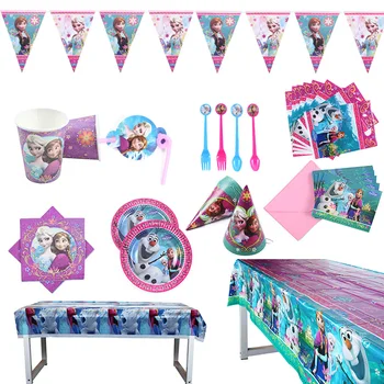 Disney Külmutatud Printsess Lauanõude Komplekt Lastele Sünnipäevaks Lapsed Partei Asjade Dekoratsioonid, Laudlina, Paber Baby Shower