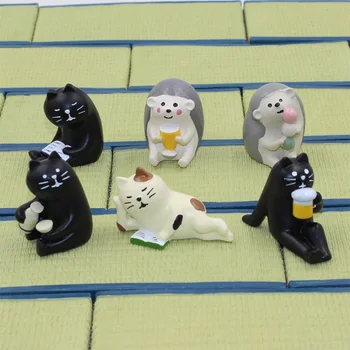 Decole Must Kass, Karu, Siil Kääbus figuriin Jaapan Zakka Loomade Kodu Kaunistamiseks Aed Vaik käsitöö mänguasi Bonsai Kaunistused