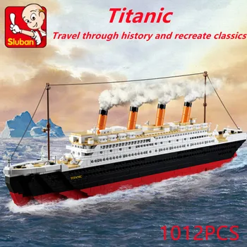 Sluban ehitusplokk, Mänguasjad, Suur Suurus Titanic 1012 TK Tellised B0577 Compatbile Juhtivate Kaubamärkide Suur Laev Ehitus Komplektid