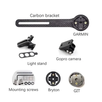 full carbon fiber Garmin/bryton/cateye/igpsport Jalgratas bike Arvuti tugi omanik+GoPro Kaamera Liikumise Kandur+Lamp omanik