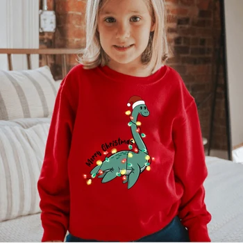 2022 Laste Jõulud Riided Loomade Dinosaurus Prindi Mitmevärviline Hupparit Tüdrukud Jõulud Sviitrid Lapsed Girl Riietus Mantel