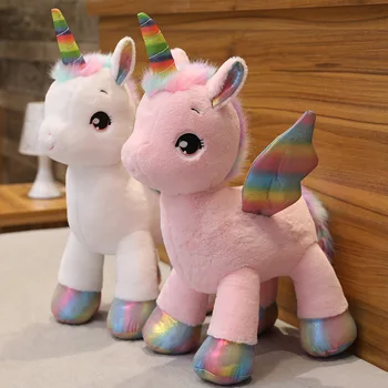1tk 40CM Fantastiline Ükssarvik -, Plüüš-Mänguasi, Rainbow Hobune Tiivad Täidisega Unicornio Nukk Mänguasjad Tüdruk Laste Sünnipäeva Kingitus Padi