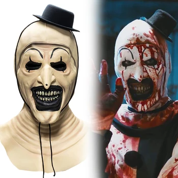 Filmi Terrifier Cosplay Mask Halloween Õudus Maski Tapja Joker Hirmutav Peakatted Kloun Lateks Kiiver Maskeraad Osaline Kostüüm Prop