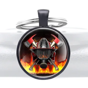 Uute tulijate Klassikaline Tuletõrjuja Avarii-Pääste-Disain Võtmehoidjad Klaasist Kuppel Võlu võtmehoidja