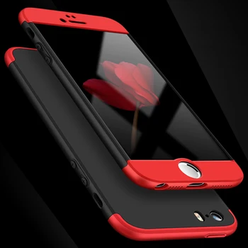 HereCase iPhone SE Juhul 360 Täielik Kaitse, Anti-knock 3 1 Raske Matt iPhone 5 5s Kate