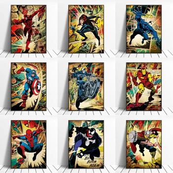 Superkangelane Koomiline Lõuend Print Maali Marvel Avengers Seina Art Plakat Pildid Lastele Magamistuba, elutuba, Tuba Decor