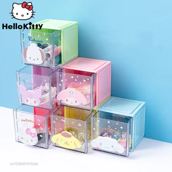 6 Stiili Kawaii Sanrio Square Väike Ladustamise Sahtli Box Anime Kuromi Minu Meloodia Cinnamoroll Armas Desktop Ehted Mini Hoiukarpi