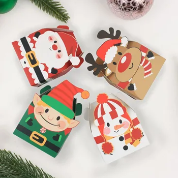 Häid Jõule Papp Paberit Kinkekarbis Kook Candy Box Santa Claus Pakendi Isiku Kasuks Xmas Navidad Teenetemärgi Uus Aasta