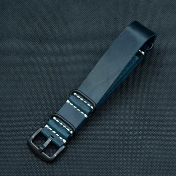 20 mm 22 mm 24 mm Kõrge kvaliteediga Pehme Watchband Nato Rihm Ehtne Nahk Vabaaja Vaadata Vöö pruun Sinine Randme Bänd Vaadata Accessoeies
