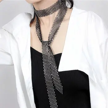 Suvi Musta Pika Terava Nurga Rhinestone Sall Korea Naiste Sotsiaalne Madrus Tants Necktie Multifunktsionaalne Vibu Trendikas Vöö P7