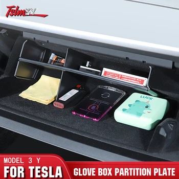 Näiteks Tesla Model 3 Y 2017-2021 Auto Kindalaegas Partition Plate Eraldaja Center Console Ladustamise Glovebox Konteiner Korraldaja Riiul