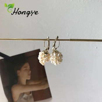 Hongye Moes Looduslik Pärl Kõrvarõngad Multi Pärlid Naine Tilk Kõrvarõngad Tõeline Kuld Vintage Ehted Kõrva Korea Femme Kõrvarõngad