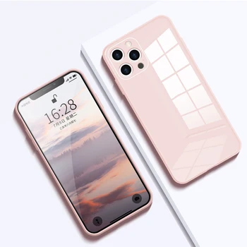Karastatud Klaas Telefon Case For iPhone 13 12 Mini 11 Pro XS Max XR X TPÜ Pehme Raami Kate iPhone SE 2020 8 7 6s 6 Pluss Juhul