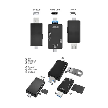 Uus 6-In-1Card Reader USB2.0 Micro-USB 2.0 (Tüüp C-SD-Micro SD TF Adapter, Smart Mälu SD-OTG-Kaardi Lugeja Sülearvuti