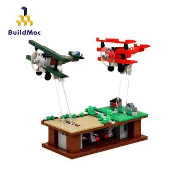 BuildMOC sõjalennukid Tegutsemiseks Lennu KES-35702 Linna Lennuk Hävitaja Õhu Sõja Käsitsi käivitamine Mudel ehitusplokid kid Mänguasi