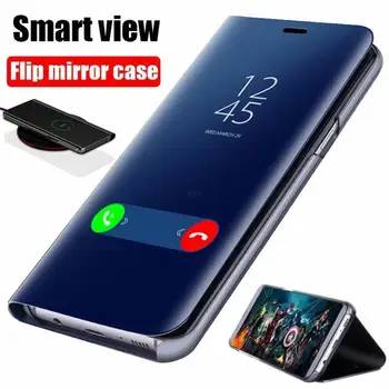 Smart Mirror Klapp Telefoni Puhul Xiaomi Mi 12 11 10 9 Lite SE POCO M3 X3 F3 Jaoks Redmi Lisa 11 10 K40 K20 Pro Nahast Kate Seista