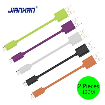 2 Pack JianHan Micro-USB-Kaabel-12CM-USB-Kaabel-Kiire Laadimine & Data Sync Kaablid Xiaomi Redmi Samsung S7 Huawei P8 Mate 8 LGV10
