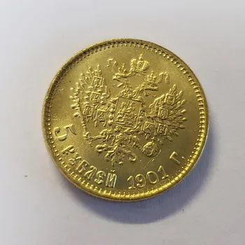 24-K Kullatud 1901 Venemaa 10 Rubla Kuld Mündi Koopia Jõulukaunistused