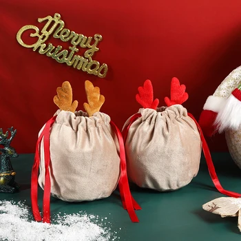 10tk Christmas Candy Kotid Sarved Kotid Velvet Juhtida String Jänku Kingitus Pakkimise Kotid Partei Teenetemärgi 2022 Navidad Uue Aasta Kingitus