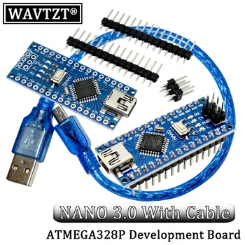Nano Koos bootloader ühilduv Nano 3.0 kontroller arduino CH340 USB draiver 16Mhz ATMEGA328P Development Board + Kaabel