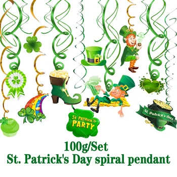 St. Patrick ' s Day Spiraalne Lint Rippuvad Ornament Iiri Festival Ristik Ripats Tähistame St. Patricks Day Teema Pool Decor