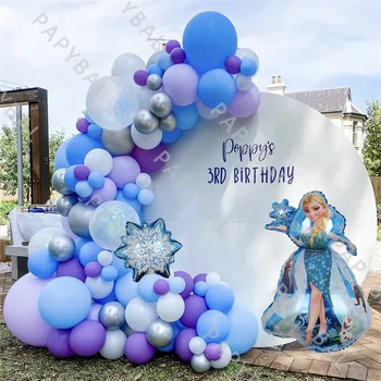 1Set Disney Külmutatud Elsa Sünnipäeva Arch Vanik Õhupalli Komplekt Sinine Lilla Õhupallid Set DIY Baby Shower Kids Sünnipäeva Globos Decor