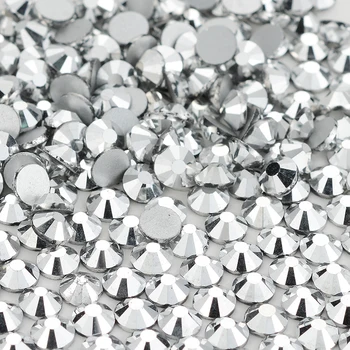 Hõbe Crystal Silver Tagasi FlatBack Klaas Kive Mitte-Kiirparandus Nail Art Kaunistused Korter Tagasi Kive Kristall