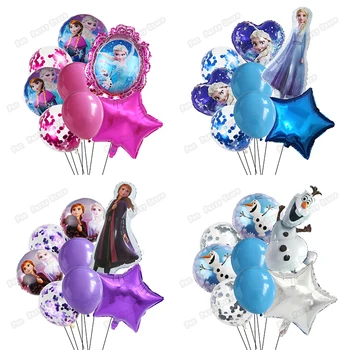 1Set Disney Külmutatud Õhupallid Printsess Elsa Sünnipäeva Teenetemärgi Lapsed Mänguasjad kunst Maja Kaunistamiseks Beebi Showe Õhu Globos