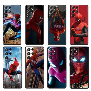 Marvel Kangelane Spiderman Kuum Samsung Galaxy S21 S22 S20 Ultra Plus Pro S10 S9 S8 S7 5G 4G Pehme Silikoon Musta Telefoni Juhul Katta