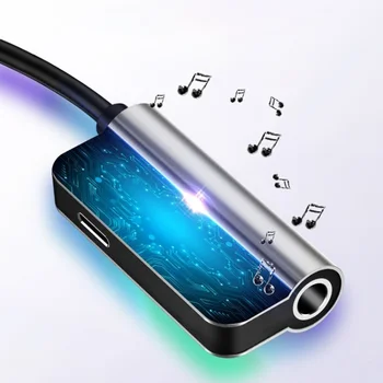 USB Type-C-Heli Laadimise Adapter 2 In 1 C-Tüüpi Meeste ja Naiste 3.5 mm Kõrvaklappide Pesa + Laadimine Converter Huawei P20 Pro