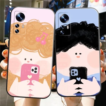 Cute Cartoon Paar Telefoni Puhul Xiaomi Redmi Lisa 11 10 Pro 11T Kaas Redmi 9 9A 9T 9C Lisa 10 7 8 Pro Silikoonist Kest
