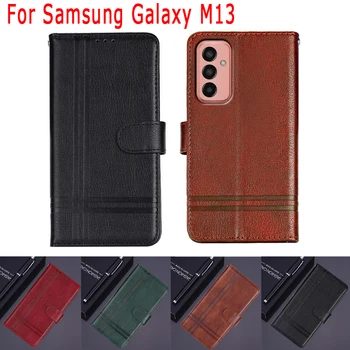 Rahakott Nahast Flip Case for Samsung Galaxy M13 Funda Telefon Kaitsva Etui Raamat Kate Samsung M13 Galaxy M 13 Juhul Kott Coque