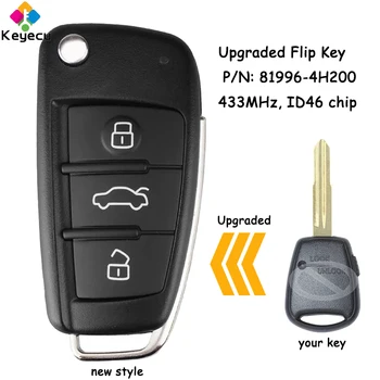 KEYECU Asendamine Uuendatud Flip Remote Control Auto Võtme 433MHz ID46 Kiip Hyundai H1 Aastal ZA Fob P/N: 95431-4H300
