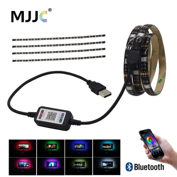 USB LED Riba Bluetooth 5V Tira LED RGB Lindi SMD 5050 Paindlik Lindi TV Valgus Taustvalgus Arvuti Diagonaal Valgustus