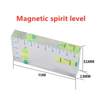 Magnet Läbipaistev Täpsusega Vesiloodi Mull Valitseja Inclinometer Mõõtevahendite Kaks Suunda Horisontaalne Leveler