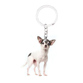 Chihuahua Koer Võtmehoidjad lemmiklooma, EI ole 3D-Loomade kott tarvikute võlusid armas ringi llaveros tüdrukute xmas Kingitus idee plat akrüül Kett