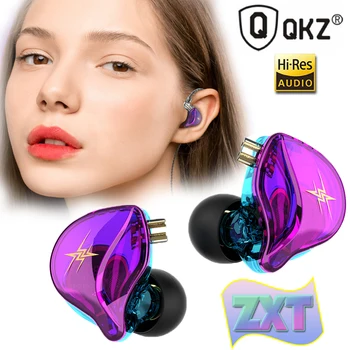 QKZ ZXT EDX PRO Kõrvaklapid Dual-Drive HIFI Bass Kõrvaklapid, In-Ear Monitor Earbuds Koos Mic Sport Müra Tühistamises Gaming Headset