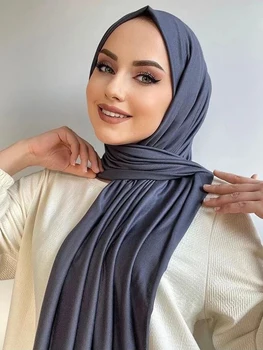 Modaal Puuvill Hijab Jersey Hijabs Naine Pehme Sall Sall Naistele, Moslemi Hijab Sallid Turban Headscarf Aafrika Pea Ümbrised