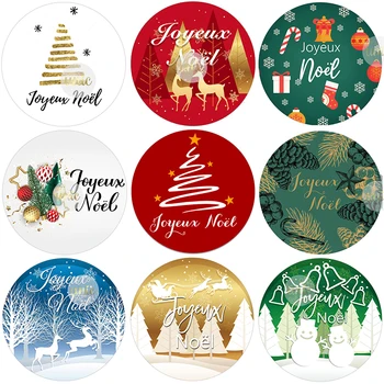 Joyeux Noël, Prantsuse Häid Jõule Kleebised Etiketid Dekoratiivsed Kleebised Kiletamine Gift Box Label Xmas Hirv Uus Aasta Sildid