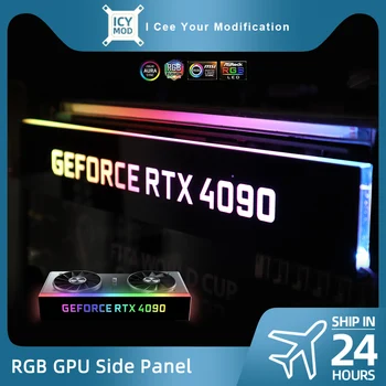 RGB GPU küljepaneel Kohandatav A-RGB, VGA Teenetemärgi Video Kaardi Kate Kohandada 5V3PIN/12V4PIN AURA PC MOD PC Case MOD RTX GTX