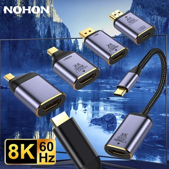 NOHON USB Type C HDMI-Ühilduv Mini DP 8K 60HZ HD Video Adapter sobib MacBook Samsung TV USB-C Converter