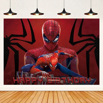 Superkangelane Punane Spiderman Fotograafia Spidy Taustaks Lapsed Happy Birthday Party Dekoratsioon Vinüül Laste Foto Taust Kingitused