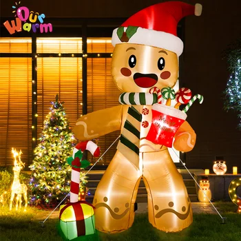Ourwarm Uusim 8FT Jõulud Inflatables Piparkoogid Mees Väljas Kaunistamiseks Õue Muru Aias Veekindel Mänguasjad, Millel on Sisseehitatud Led