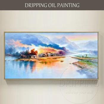 Suurepärane Maalikunstnik Käsitsi maalitud Uhke Abstraktse Hiina Maastik Akrüül Abstraktse Maali Hiina Maastiku Maal Akrüül