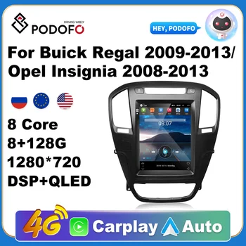 Podofo AI Hääl Android Carplay Auto Raadio Buick Regal 2009-2013/Opel Insignia 2009-2013 2din Android Auto 4G Multimeedia GPS